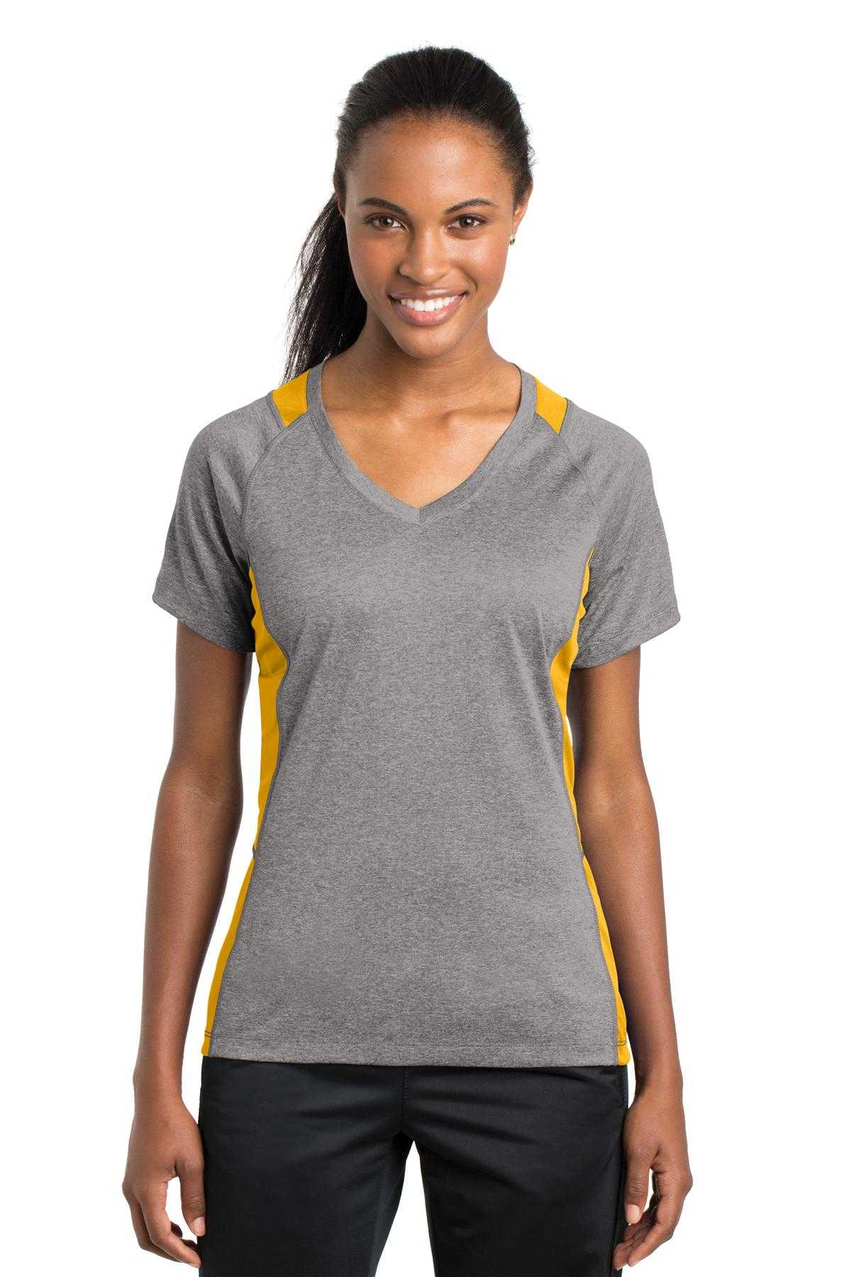 Sport-Tek ®  Ladies Heather Colorblock Contender ™  V-Neck Tee. LST361