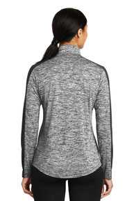 Sport-Tek ®  Ladies PosiCharge ®  Electric Heather Colorblock 1/4-Zip Pullover. LST397