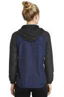 Sport-Tek ®  Ladies Heather Colorblock Raglan Hooded Wind Jacket. LST40