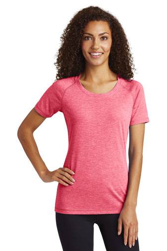 Sport-Tek  ®  Ladies PosiCharge  ®  Tri-Blend Wicking Scoop Neck Raglan Tee. LST400