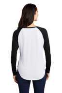 Sport-Tek  ®  Ladies PosiCharge  ®  Long Sleeve Tri-Blend Wicking Scoop Neck Raglan Tee LS