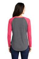 Sport-Tek  ®  Ladies PosiCharge  ®  Long Sleeve Tri-Blend Wicking Scoop Neck Raglan Tee LS