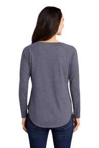 Sport-Tek  ®  Ladies PosiCharge  ®  Long Sleeve Tri-Blend Wicking Scoop Neck Raglan Tee LS