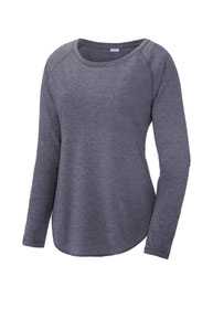 Sport-Tek  ®  Ladies PosiCharge  ®  Long Sleeve Tri-Blend Wicking Scoop Neck Raglan Tee LS