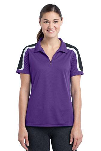 Sport-Tek ®  Ladies Tricolor Shoulder Micropique Sport-Wick ®  Polo. LST658