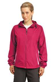 Sport-Tek ®  Ladies Colorblock Hooded Raglan Jacket. LST76