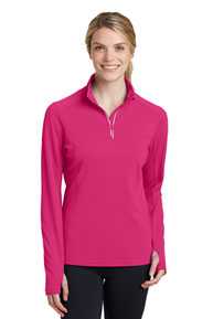 Sport-Tek ®  Ladies Sport-Wick ®  Textured 1/4-Zip Pullover.  LST860