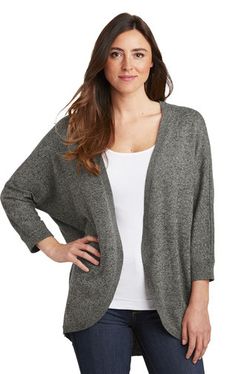 Port Authority Ladies Marled Cocoon Sweater. LSW416 Port Authority Ladies Marled Cocoon Sweater. LSW416