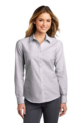 Port Authority Ladies SuperPro ™  Oxford Stripe Shirt. LW657
