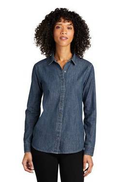 Port Authority Ladies Long Sleeve Perfect Denim Shirt LW676 Port Authority Ladies Long Sleeve Perfect Denim Shirt LW676