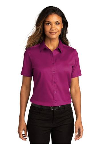 Port Authority Ladies Short Sleeve SuperPro ™ React ™ Twill Shirt. LW809