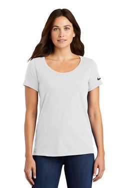 Nike Ladies Dri-FIT Cotton/Poly Scoop Neck Tee. NKBQ5234 Nike Ladies Dri-FIT Cotton/Poly Scoop Neck Tee. NKBQ5234