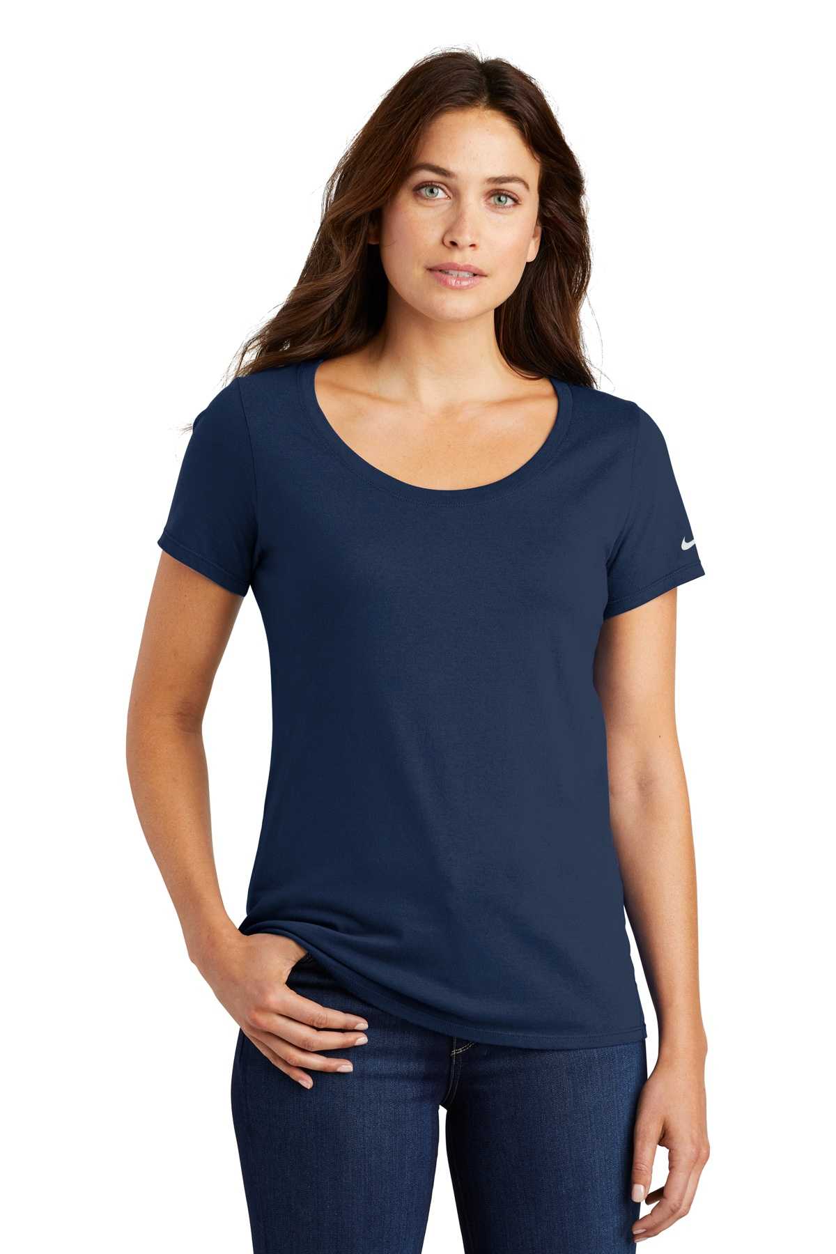 Nike Ladies Core Cotton Scoop Neck Tee. NKBQ5236