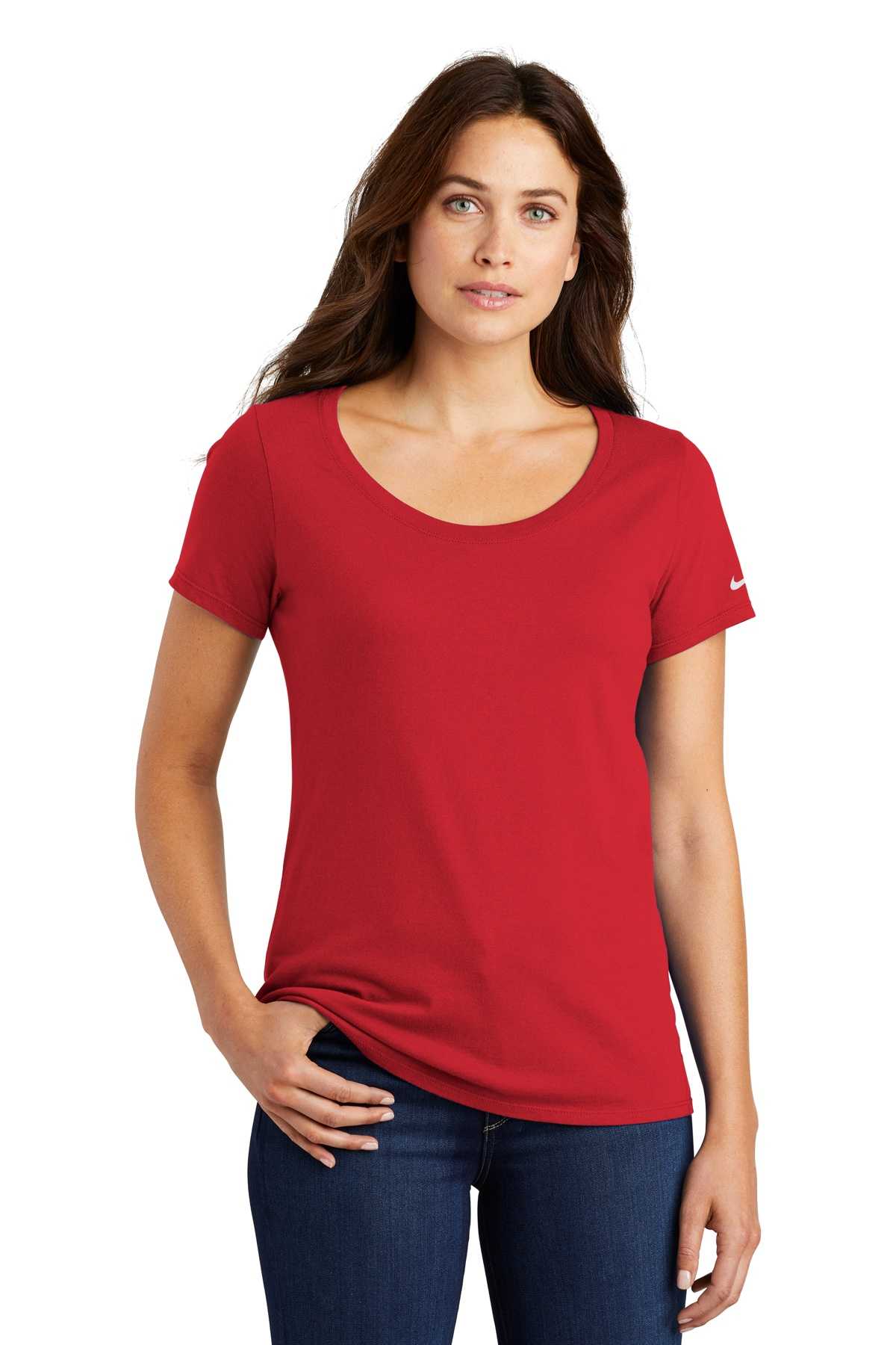 Nike Ladies Core Cotton Scoop Neck Tee. NKBQ5236