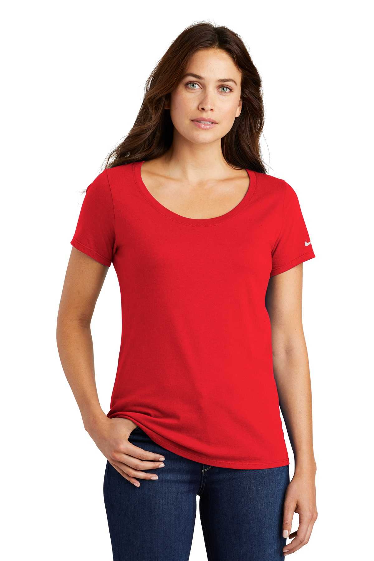 Nike Ladies Core Cotton Scoop Neck Tee. NKBQ5236