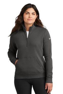 Nike Ladies Club Fleece Sleeve Swoosh 1/2-Zip NKDX6720 Nike Ladies Club Fleece Sleeve Swoosh 1/2-Zip NKDX6720