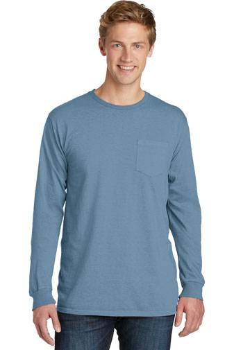 Port & Company ®  Pigment-Dyed Long Sleeve Pocket Tee.  PC099LSP