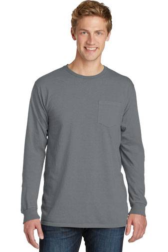 Port & Company ®  Pigment-Dyed Long Sleeve Pocket Tee.  PC099LSP