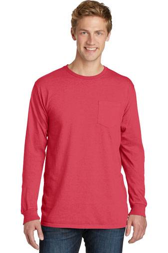 Port & Company ®  Pigment-Dyed Long Sleeve Pocket Tee.  PC099LSP