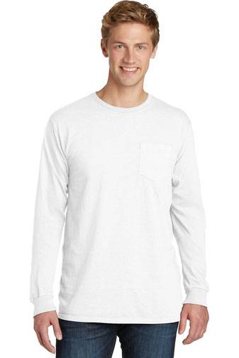 Port & Company ®  Pigment-Dyed Long Sleeve Pocket Tee.  PC099LSP