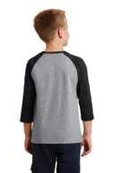 Port & Co ®  Youth Core Blend 3/4-Sleeve Raglan Tee. PC55YRS
