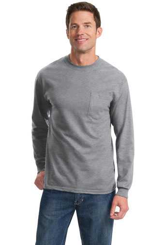 Port & Company &#174;  Tall Long Sleeve Essential Pocket Tee. PC61LSPT