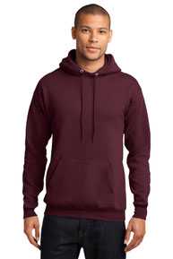 Port & Company Men's Classic Full-Zip Hooded Sweatshirt - Dark Chocolate, XL, 50/50 Cotton/Poly Blend