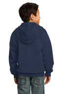 Port & Co ®  - Youth Core Fleece Full-Zip Hooded Sweatshirt.  PC90YZH