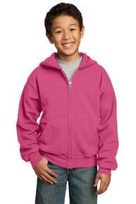 Port & Company ®  - Youth Core Fleece Full-Zip Hooded Sweatshirt.  PC90YZH
