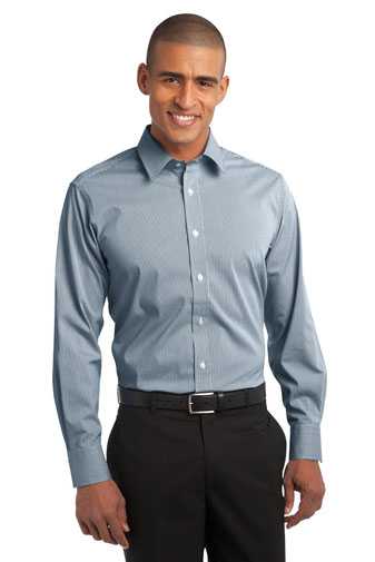 DISCONTINUED  Port Authority Fine Stripe Stretch Poplin Shirt. S647