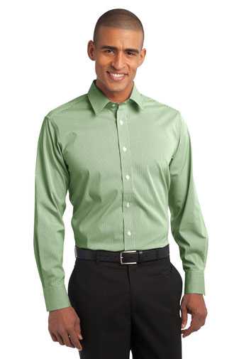 DISCONTINUED  Port Authority Fine Stripe Stretch Poplin Shirt. S647
