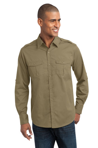 DISCONTINUED  Port Authority Stain-Release Roll Sleeve Twill Shirt. S649
