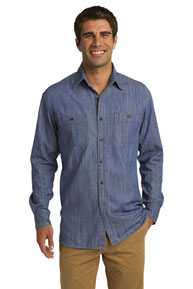 DISCONTINUED  Port Authority Patch Pockets Denim Shirt. S652