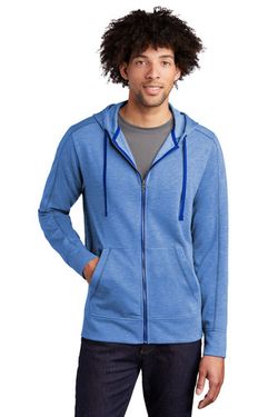 Sport-Tek ® PosiCharge ® Tri-Blend Wicking Fleece Full-Zip Hooded Jacket ST293 Sport-Tek ® PosiCharge ® Tri-Blend Wicking Fleece Full-Zip Hooded Jacket ST293