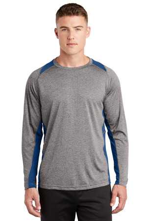 Sport-Tek ®  Long Sleeve Heather Colorblock Contender ™  Tee. ST361LS