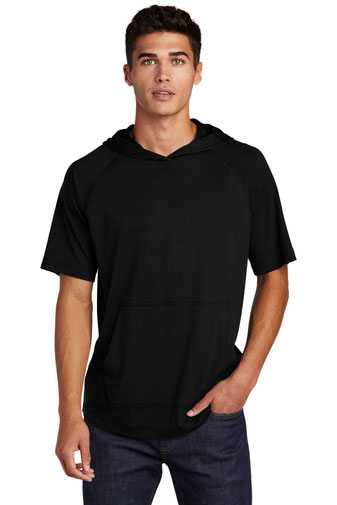 Sport-Tek  &#174;  PosiCharge  &#174;  Tri-Blend Wicking Short Sleeve Hoodie. ST404