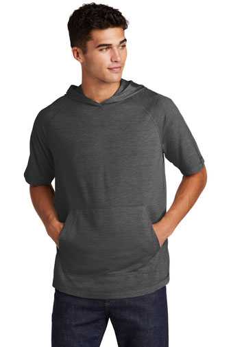 Sport-Tek  &#174;  PosiCharge  &#174;  Tri-Blend Wicking Short Sleeve Hoodie. ST404