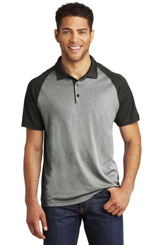 Sport-Tek  &#174;  PosiCharge  &#174;  RacerMesh  &#174;  Raglan Heather Block Polo. ST641