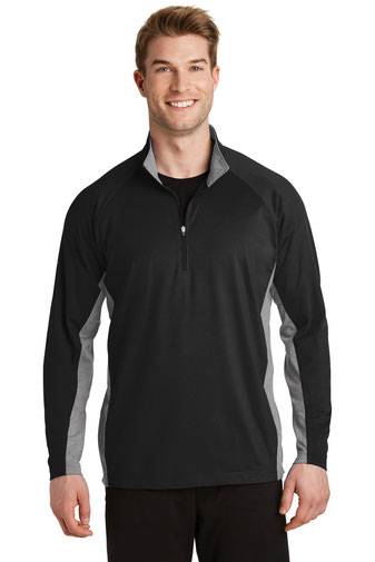Sport-Tek ®  Sport-Wick ®  Stretch Contrast 1/2-Zip Pullover. ST854