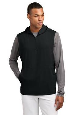 Sport-Tek ® Sport-Wick ® Stretch Sleeveless Hooded 1/4-Zip ST858 Sport-Tek ® Sport-Wick ® Stretch Sleeveless Hooded 1/4-Zip ST858
