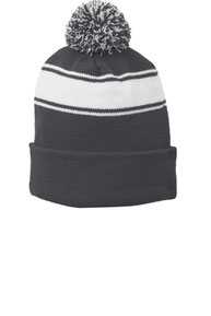 Sport-Tek ®  Stripe Pom Pom Beanie.  STC28