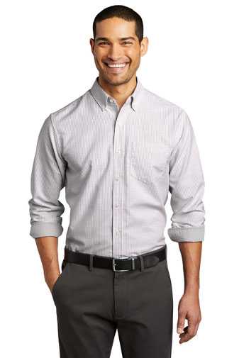 Port Authority SuperPro™ Oxford Stripe Shirt. W657