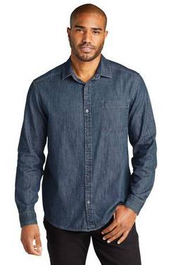 Port Authority Long Sleeve Perfect Denim Shirt W676 Port Authority Long Sleeve Perfect Denim Shirt W676