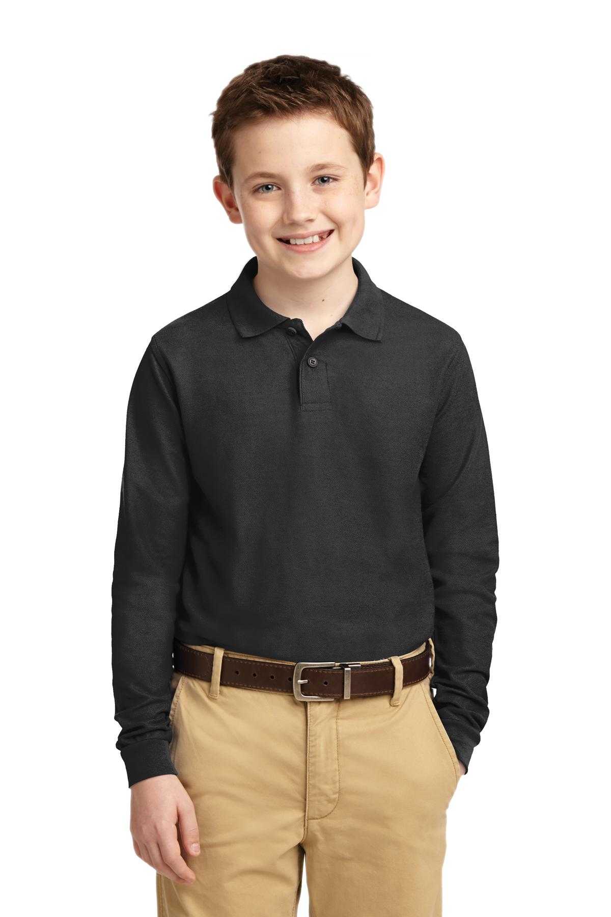 Port Authority Youth Long Sleeve Silk Touch™ Polo.  Y500LS