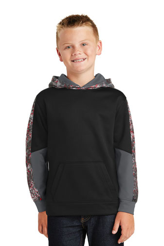 Sport-Tek &#174;  Youth Sport-Wick &#174;  Mineral Freeze Fleece Colorblock Hooded Pullover. YST231