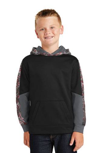 Sport-Tek ®  Youth Sport-Wick ®  Mineral Freeze Fleece Colorblock Hooded Pullover. YST231