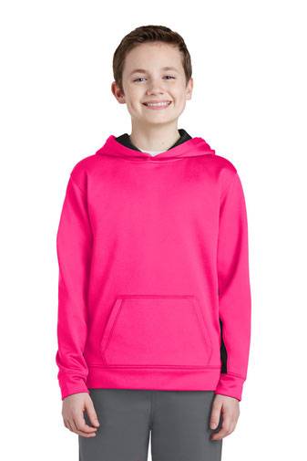 Sport-Tek ®  Youth Sport-Wick ®  Fleece Colorblock Hooded Pullover.  YST235