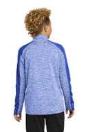 Sport-Tek  ®  Youth PosiCharge  ®  Electric Heather Colorblock 1/4-Zip Pullover. YST397