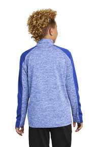 Sport-Tek  ®  Youth PosiCharge  ®  Electric Heather Colorblock 1/4-Zip Pullover. YST397