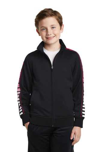 DISCONTINUED  Sport-Tek &#174;  Youth Dot Sublimation Tricot Track Jacket. YST93